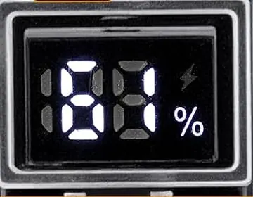 Écran numérique affichant le pourcentage de batterie