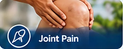 Hands holding a sore knee
