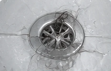 Hair around a shower drain